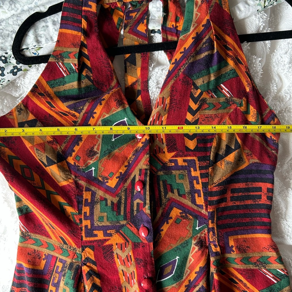 Vintage Marnie West Red and Blue Sleeveless romper Casual Resort Wear - Picture 4 of 6